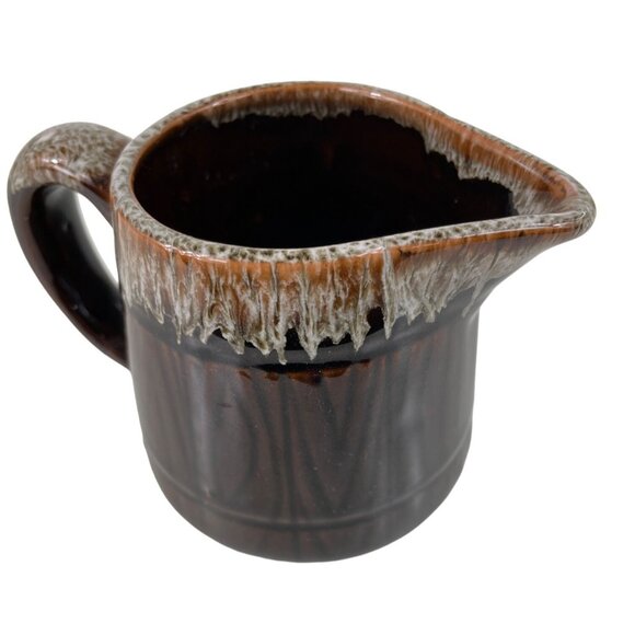 Vintage Pottery Stoneware Brown Drip Glaze Pitcher Creamer Gravy Syrup - Picture 4 of 9